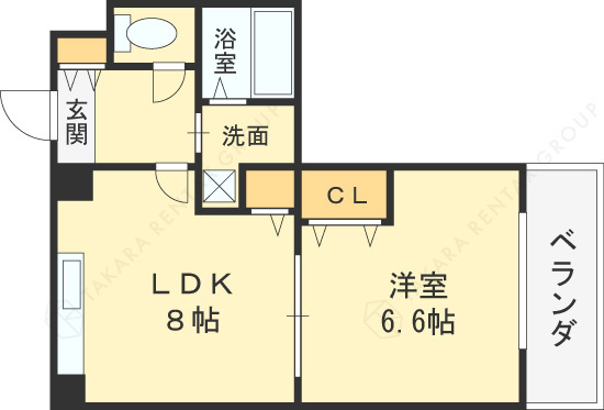 アルグラッド梅田ＷＥＳＴ-1LDK(103207430)の間取り図