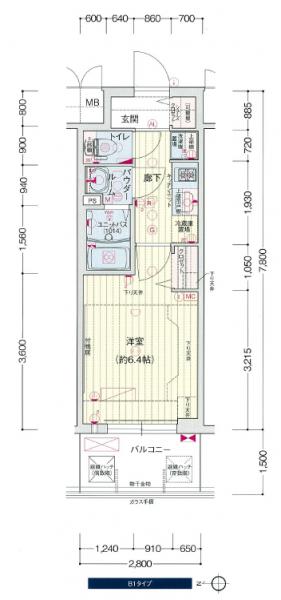 プレサンス　梅田北　ディア-1K(81261953)の間取り図