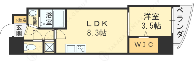 セレニテ梅田ルフレ-1LDK(93815468)の間取り図