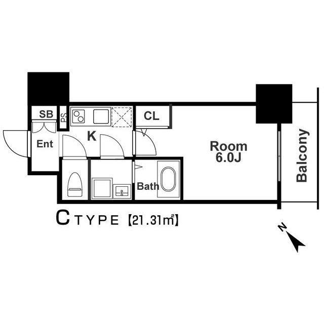 エスリード福島レジデンス-1K(97473978)の間取り図