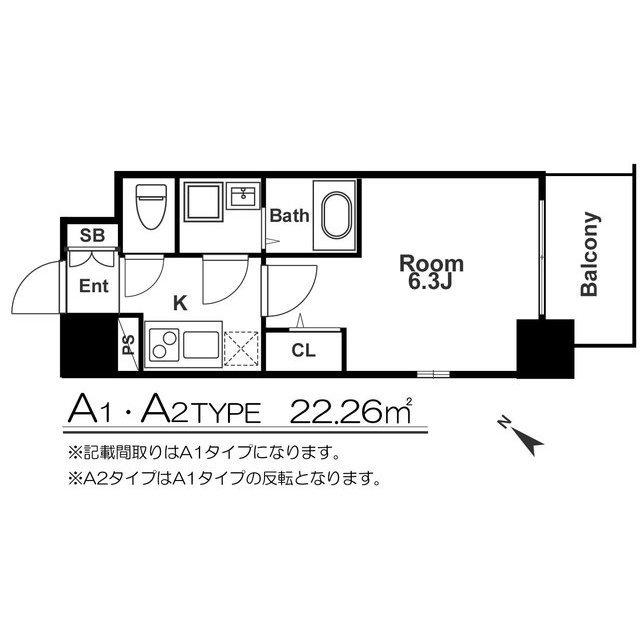 エスリード福島グレイス-1K(102100819)の間取り図