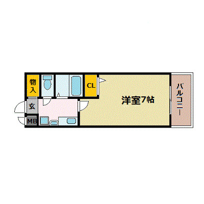 エスリード福島駅前-1K(99585233)の間取り図