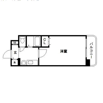 プレサンス梅田インテルノ-1K(97630787)の間取り図