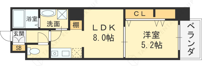 ＣＩＦＩ大阪天満-1LDK(102050332)の間取り図