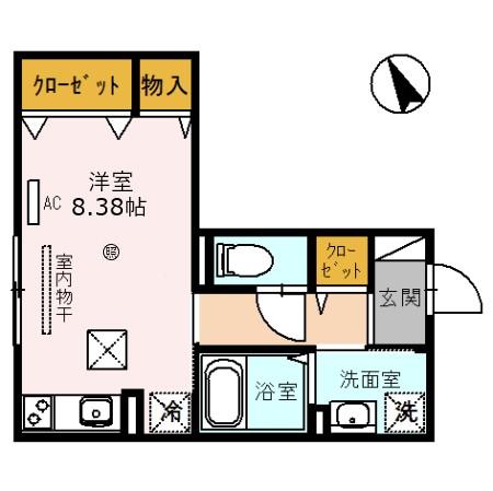 Ｄーｒｏｏｍ　Ｆｕｔａｂａ　２-1R(87014500)の間取り図