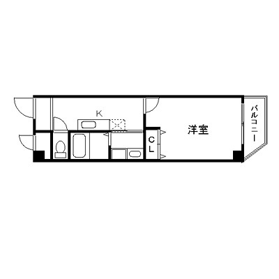 レジデンス鷺洲-1K(102596105)の間取り図