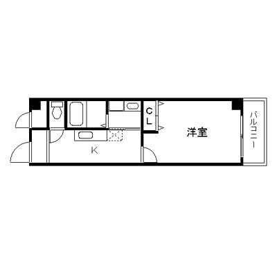 レジデンス鷺洲-1K(96993719)の間取り図