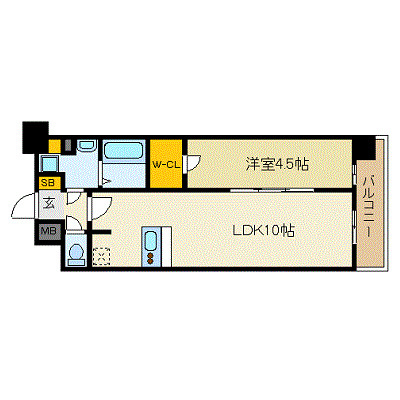 プレサンス野田阪神駅前ザ・ファースト-1LDK(103300139)の間取り図