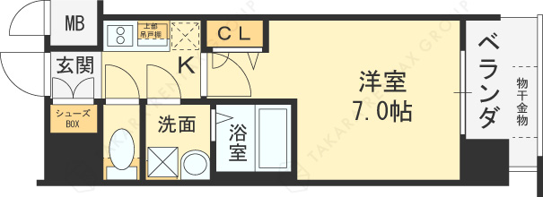 コスモリード大阪福島-1K(103189637)の間取り図