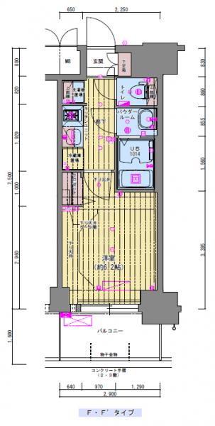 プレサンス福島ミッドエル-1K(88430038)の間取り図