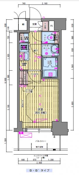 プレサンス福島ミッドエル-1K(88430065)の間取り図