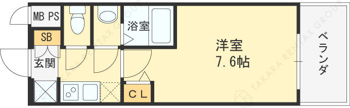 エグゼ天神橋-1K(105054751)の間取り図