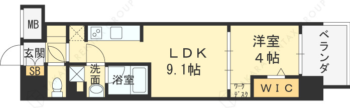 アーバネックス梅田中崎町-1LDK(88998656)の間取り図