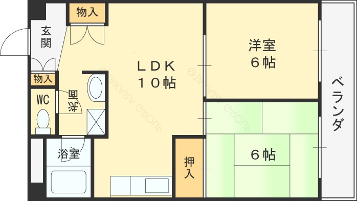 おおきに大阪天満サニーアパートメント-1LDK(101986570)の間取り図