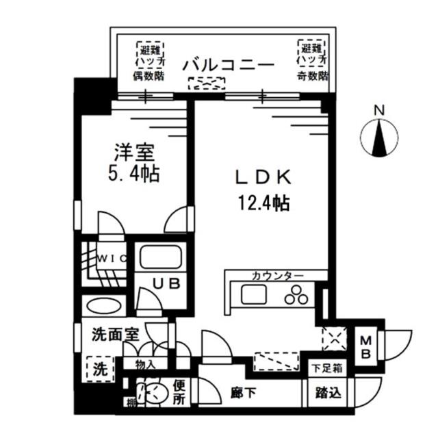 ザ・パークハビオ天満橋-1LDK(92440525)の間取り図