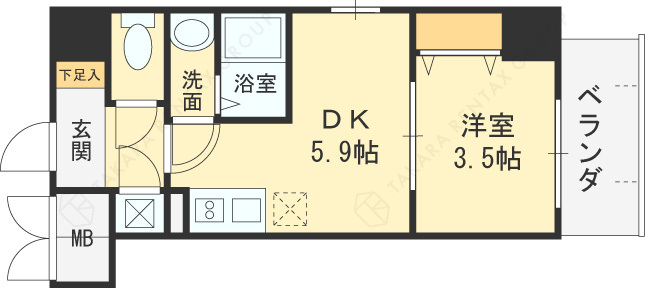 サムティ福島Ｒｕｆｌｅ-1DK(94519827)の間取り図