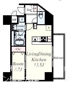 ＭＢＣ　ＲＥＳＩＤＥＮＣＥ-1LDK(91151496)の間取り図