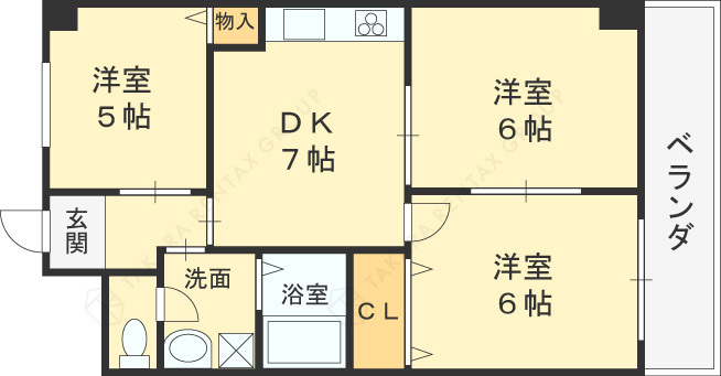 ドムール北梅田-3DK(102634616)の間取り図