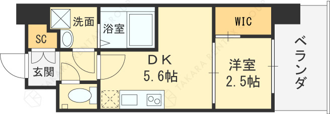 セレニテ福島プリエ-1DK(91602937)の間取り図