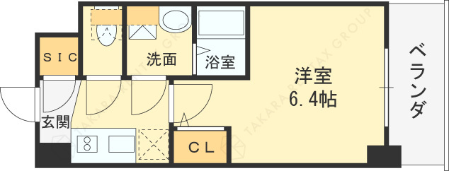 アドバンス西梅田ビオス-1K(91861410)の間取り図