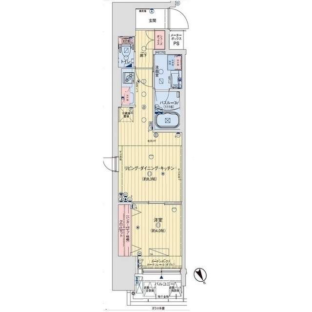 コンフォリア西天満-1LDK(103301787)の間取り図