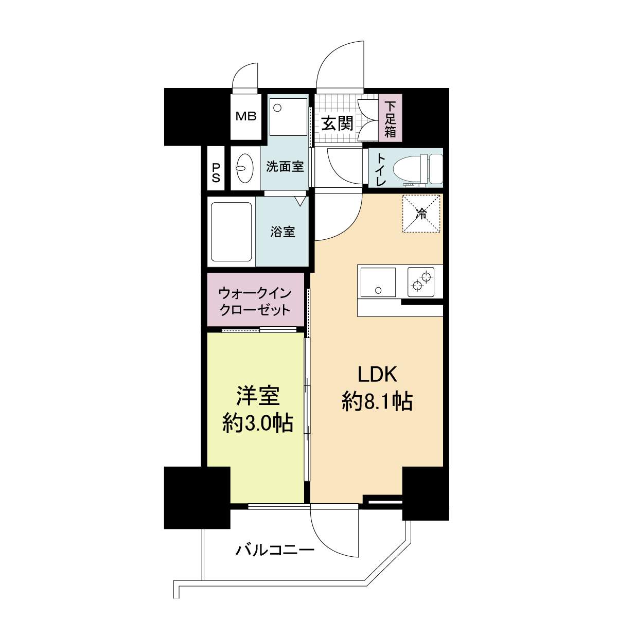 セレニテ福島アリア-1LDK(96639363)の間取り図