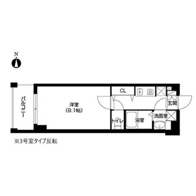 ベルフェリーク天満橋-1K(101752566)の間取り図