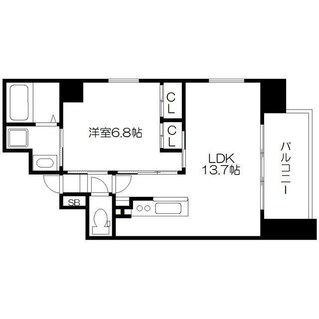 ベルフェリーク天満橋-1LDK(103246626)の間取り図