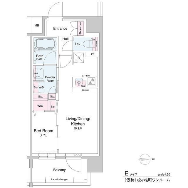 コンフォリア・リヴ南森町Ｑ-1LDK(94566120)の間取り図