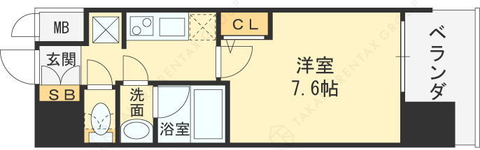 スプランディッド中之島ＤＵＥ-1K(94971242)の間取り図