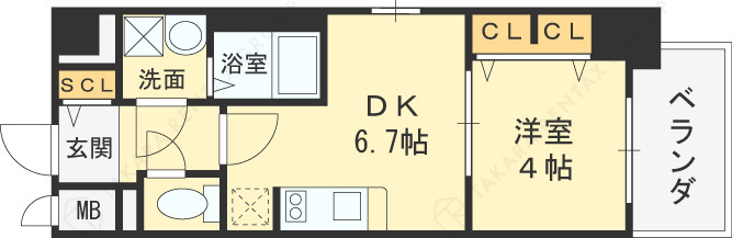 ファーストフィオーレ福島野田Ⅱ-1DK(96640544)の間取り図