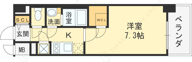 ファーストフィオーレ福島野田Ⅱ-1K(96640564)の間取り図