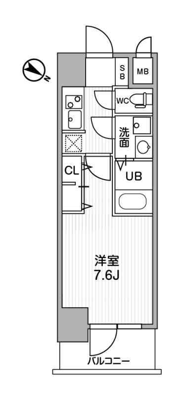 Ｌａ　Ｄｏｕｃｅｕｒ西天満-1K(104688841)の間取り図