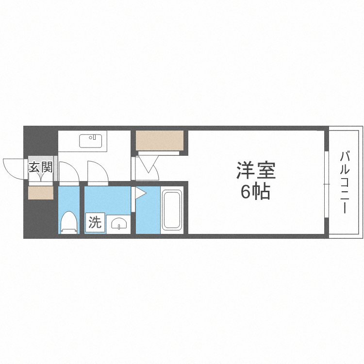 エスリードレジデンス大阪福島フロント-1K(97204318)の間取り図