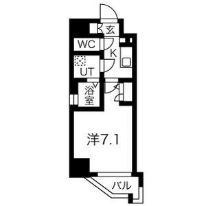 ララプレイス大阪福島ミラ-1K(102658239)の間取り図