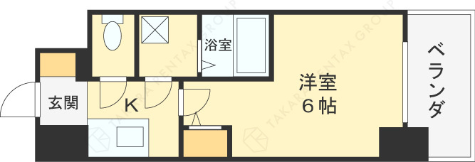 エスリードレジデンス天神橋筋六丁目-1K(98224602)の間取り図