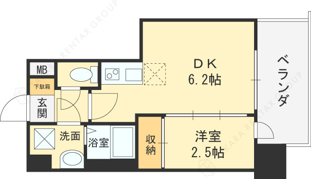 セレニテ天六ミラク-1DK(99064483)の間取り図