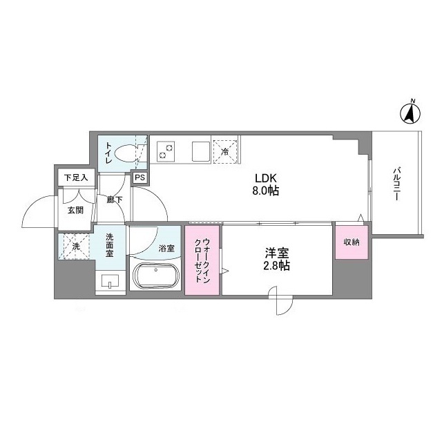 シーズンフラッツ梅田ＮＯＲＴＨ-1LDK(99078738)の間取り図