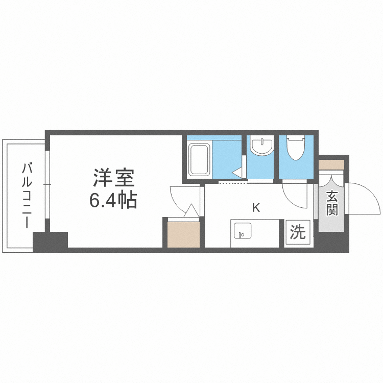 ジオエント福島野田-1K(102494963)の間取り図