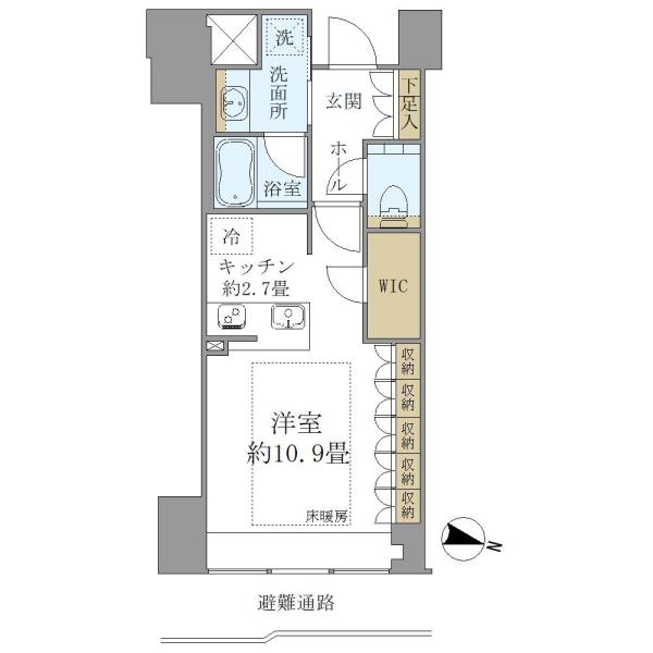 ＢｒｉｌｌｉａＴｏｗｅｒ堂島-1R(101808191)の間取り図