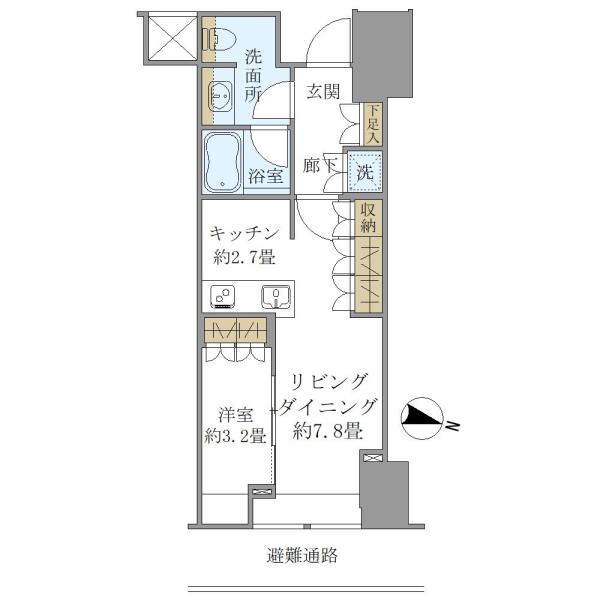 ＢｒｉｌｌｉａＴｏｗｅｒ堂島-1LDK(101812811)の間取り図