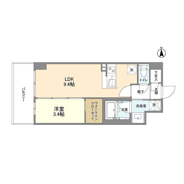 アヴェニール中崎-1LDK(100769074)の間取り図