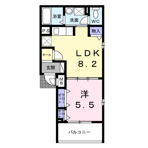 アルモニー大淀Ⅱ-1LDK(101982630)の間取り図