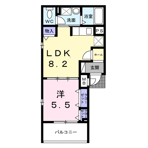 アルモニー大淀Ⅱ-1LDK(101982737)の間取り図