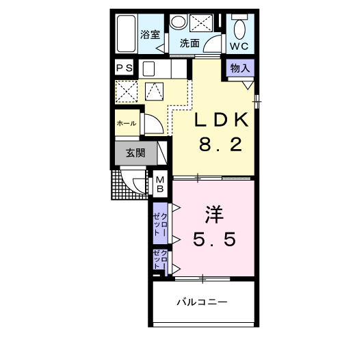 アルモニー大淀Ⅱ-1LDK(101982738)の間取り図