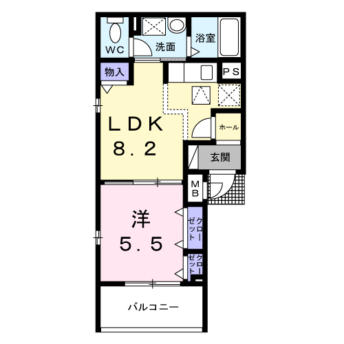 アルモニー大淀Ⅱ-1LDK(101982740)の間取り図