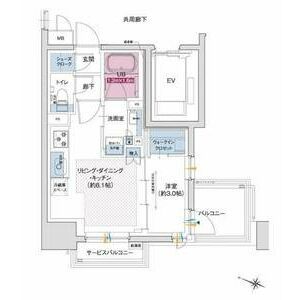 ソルティア大阪同心-1LDK(102587206)の間取り図