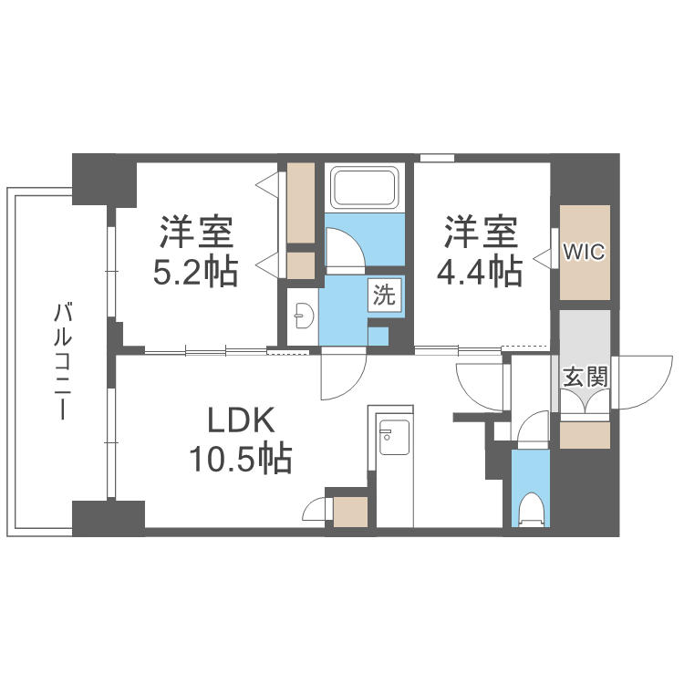 アーバネックス梅田中崎町Ⅱ-2LDK(102612123)の間取り図