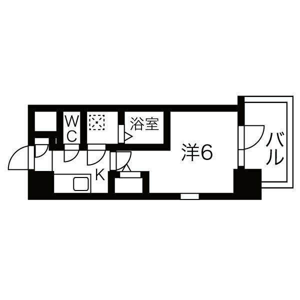 エスリードレジデンス梅田デュオ-1K(102981317)の間取り図