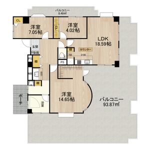 インプルーブ天満橋-3LDK(103297569)の間取り図